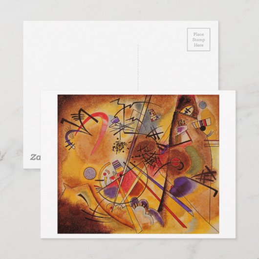 Kandinsky Brown Yellow Red Blue Briefkaart (Voorkant / Achterkant)