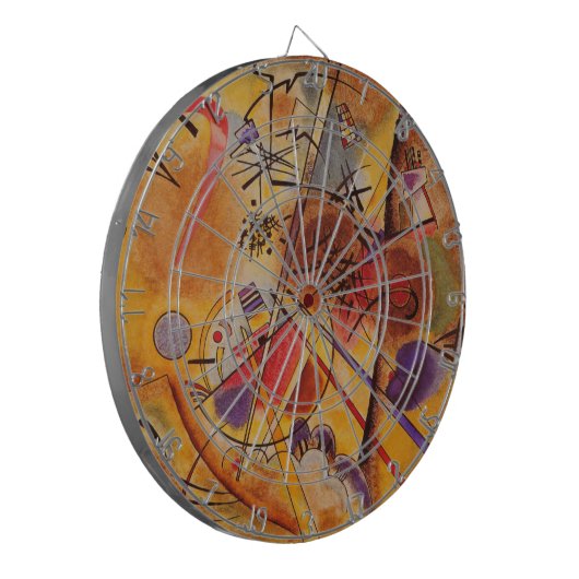 Kandinsky Brown Yellow Red Blue Dartbord (Voorkant Links)