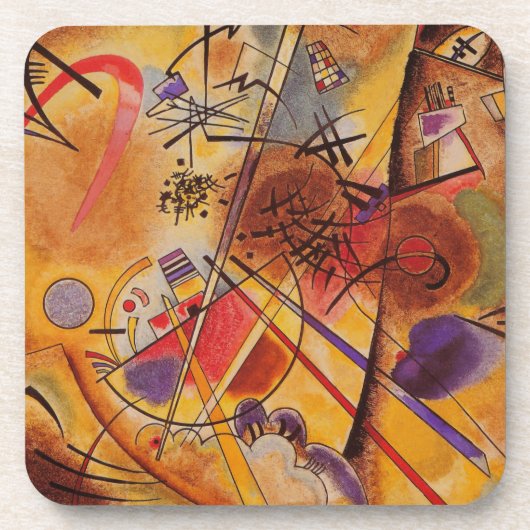Kandinsky Brown Yellow Red Blue Drankjes Onderzetter (Voorkant)