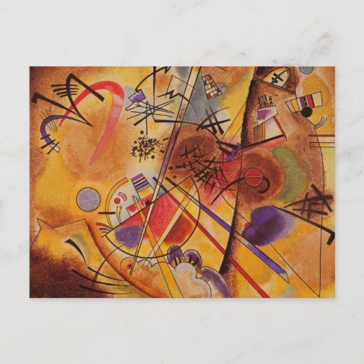 Kandinsky Brown Yellow Red Blue Feestdagenkaart (Voorkant)