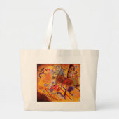 Kandinsky Brown Yellow Red Blue Grote Tote Bag (Voorkant)