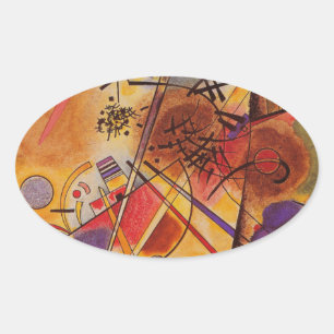 Kandinsky Brown Yellow Red Blue Ovale Sticker