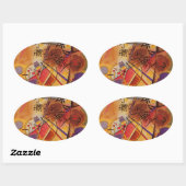 Kandinsky Brown Yellow Red Blue Ovale Sticker (Vel)