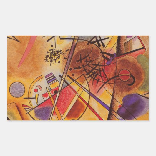 Kandinsky Brown Yellow Red Blue Rechthoekige Sticker (Voorkant)