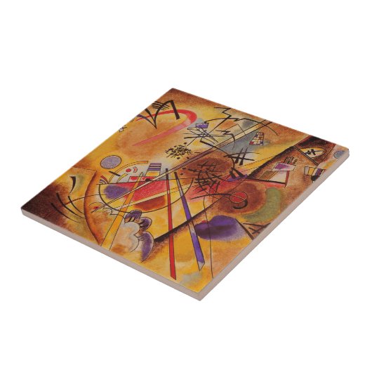 Kandinsky Brown Yellow Red Blue Tegeltje (Zijkant)
