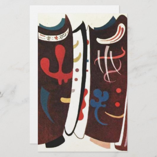 Kandinsky Bruin met Suppliet Abstract Briefpapier (Voorkant / Achterkant)