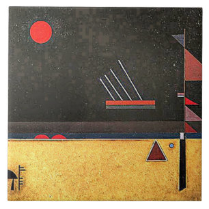 Kandinsky - Bruinachtige, abstracte kunst, Tegeltje