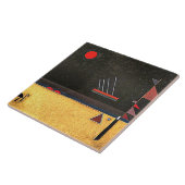 Kandinsky - Bruinachtige, abstracte kunst, Tegeltje (Zijkant)