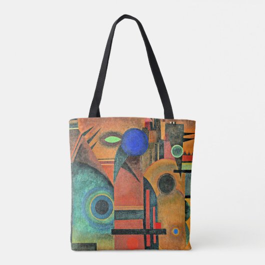 Kandinsky - bruine stilte, abstracte kunst tote bag (Achterkant)