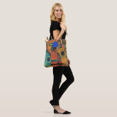 Kandinsky - bruine stilte, abstracte kunst tote bag (Op model)