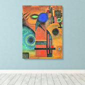 Kandinsky - Bruine stilte Canvas Afdruk (Insitu (Houten vloer))