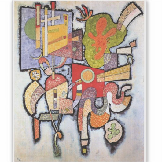 Kandinsky - Complex Simple, abstracte kunst, Sticker (Voorkant)
