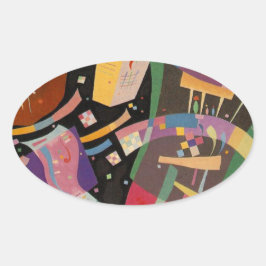 Kandinsky Compositie 10 Abstract schilderen Ovale Sticker