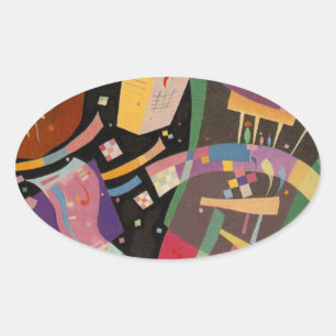 Kandinsky Compositie 10 Abstract schilderen Ovale Sticker