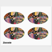 Kandinsky Compositie 10 Abstract schilderen Ovale Sticker (Vel)
