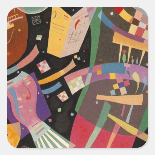 Kandinsky Compositie 10 Abstract schilderen Vierkante Sticker (Voorkant)