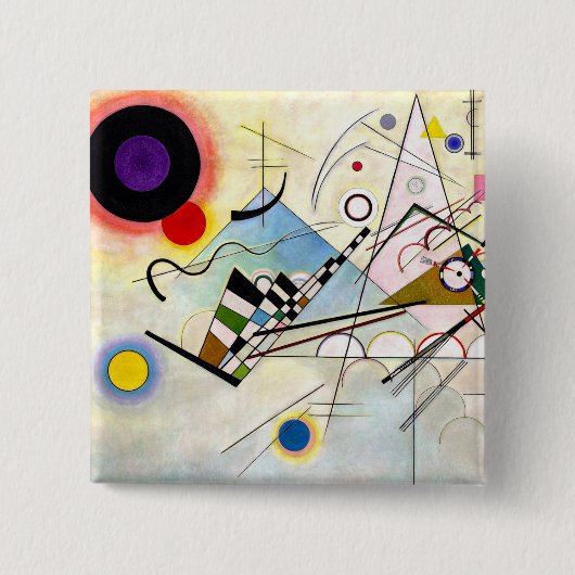 Kandinsky Compositie 8 Vierkante Button 5,1 Cm (Voorkant)