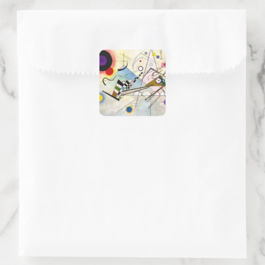 Kandinsky Compositie 8 Vierkante Sticker (Tas)