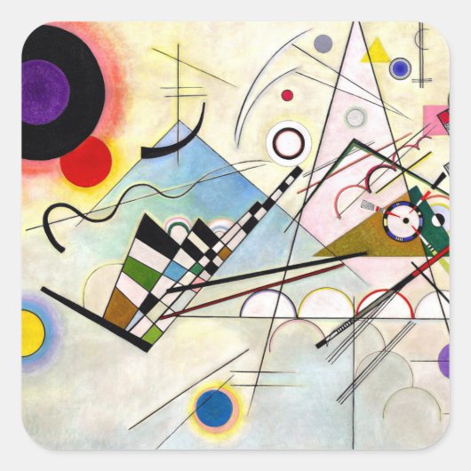Kandinsky Compositie 8 Vierkante Sticker (Voorkant)