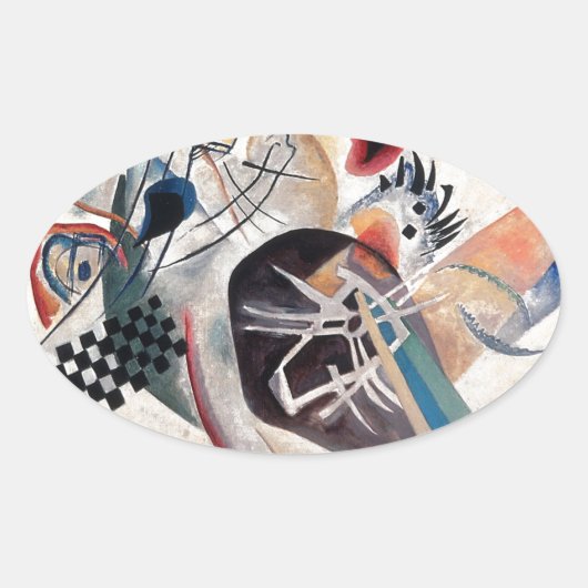Kandinsky Compositie Abstract Ovale Sticker (Voorkant)