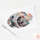 Kandinsky Compositie Abstract Ovale Sticker (Envelop)