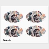 Kandinsky Compositie Abstract Ovale Sticker (Vel)