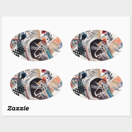 Kandinsky Compositie Abstract Ovale Sticker (Vel)