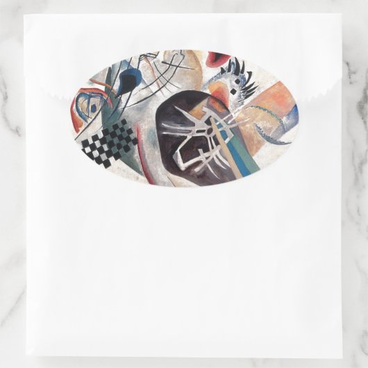 Kandinsky Compositie Abstract Ovale Sticker (Tas)