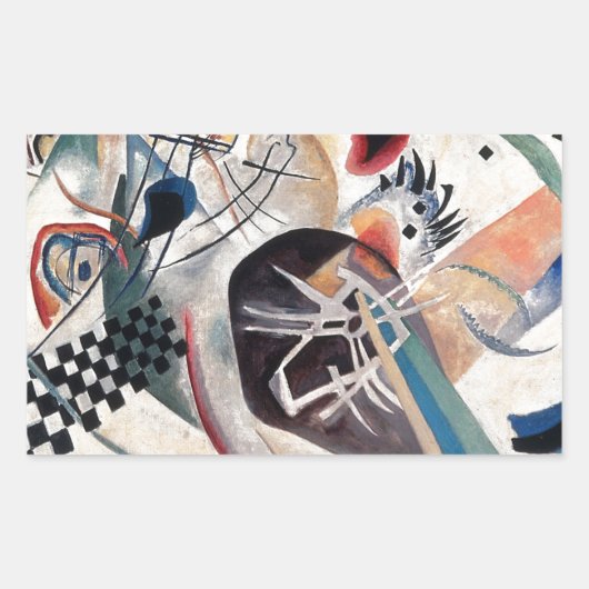Kandinsky Compositie Abstract Rechthoekige Sticker (Voorkant)