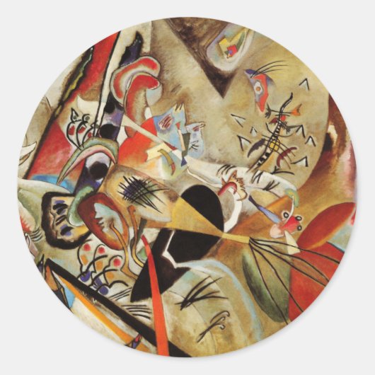 Kandinsky Compositie Abstract Ronde Sticker (Voorkant)