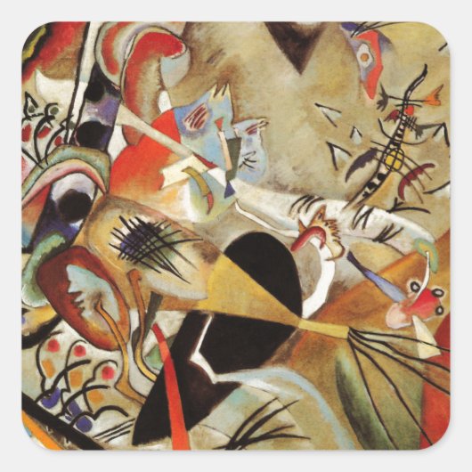 Kandinsky Compositie Abstract Vierkante Sticker (Voorkant)