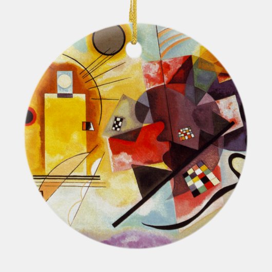 Kandinsky Compositie Red Yellow Blue Abstract Art Keramisch Ornament (Achterkant)