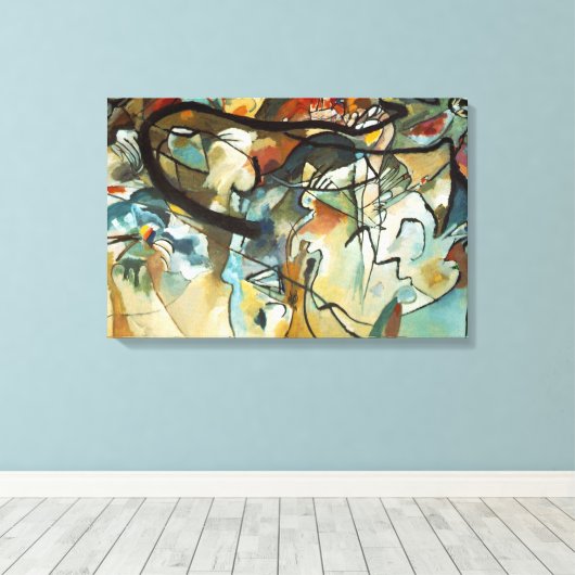 Kandinsky Composition V Abstract schilderen Canvas Afdruk (Insitu (Houten vloer))