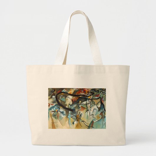 Kandinsky Composition V Abstract schilderen Grote Tote Bag (Voorkant)
