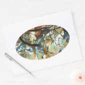 Kandinsky Composition V Abstract schilderen Ovale Sticker (Envelop)
