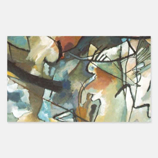 Kandinsky Composition V Abstract schilderen Rechthoekige Sticker (Voorkant)