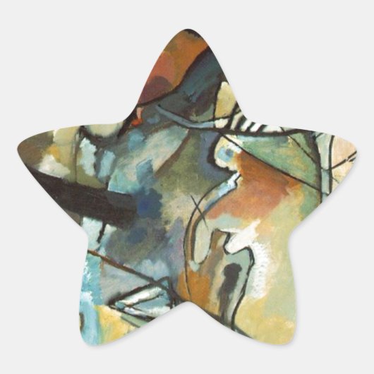 Kandinsky Composition V Abstract schilderen Ster Sticker (Voorkant)