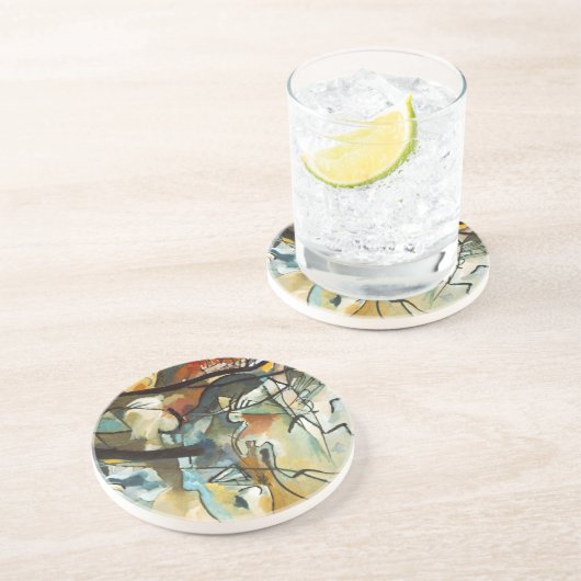 Kandinsky Composition V Abstract schilderen Zandsteen Onderzetter (Zijkant)