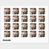 Kandinsky Composition VI Abstract schilderen Vierkante Sticker (Vel)