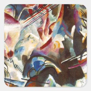 Kandinsky Composition VI Abstract schilderen Vierkante Sticker