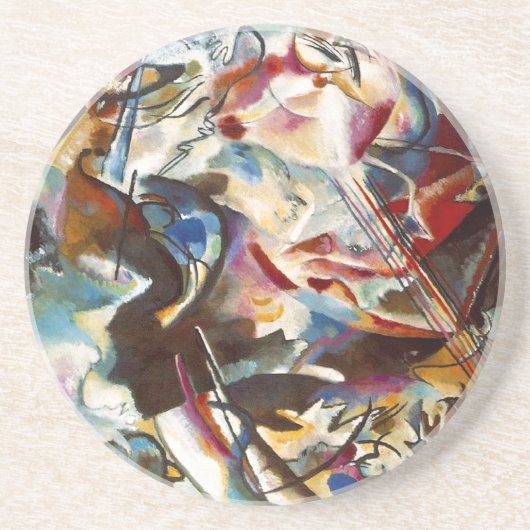 Kandinsky Composition VI Abstract schilderen Zandsteen Onderzetter (Voorkant)