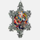 Kandinsky Composition VII Abstract schilderen Tin Sneeuwvlok Ornament (Links)