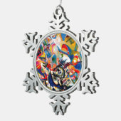 Kandinsky Composition VII Abstract schilderen Tin Sneeuwvlok Ornament (Rechts)