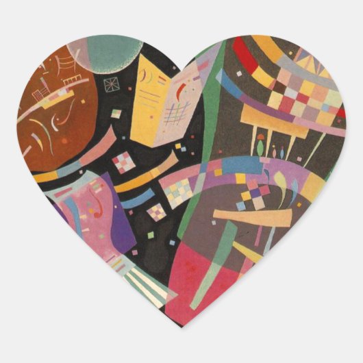 Kandinsky Composition X Abstract Kunstwerk Hart Sticker (Voorkant)