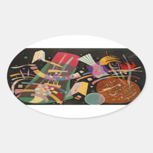 Kandinsky Composition X Abstract Kunstwerk Ovale Sticker