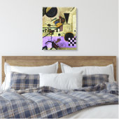 Kandinsky - Contrastende geluiden Canvas Afdruk (Insitu (Slaapkamer))