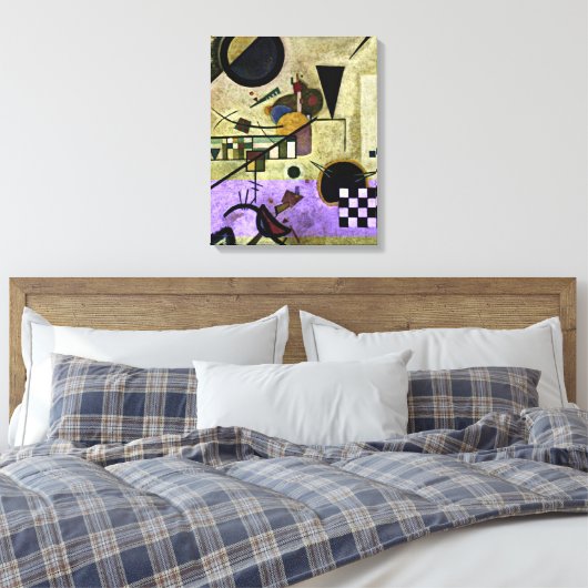 Kandinsky - Contrastende geluiden Canvas Afdruk (Insitu (Slaapkamer))