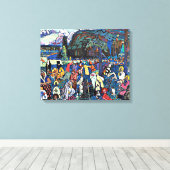 Kandinsky - Das Bunte Leben (Het Kleurrijke Leven) Canvas Afdruk (Insitu (Houten vloer))