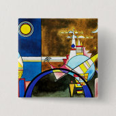 Kandinsky - De Grote poort van Kiev, Vierkante Button 5,1 Cm (Voorkant)