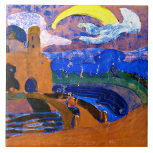 Kandinsky - De Komeet, kleurrijke abstracte schild Tegeltje